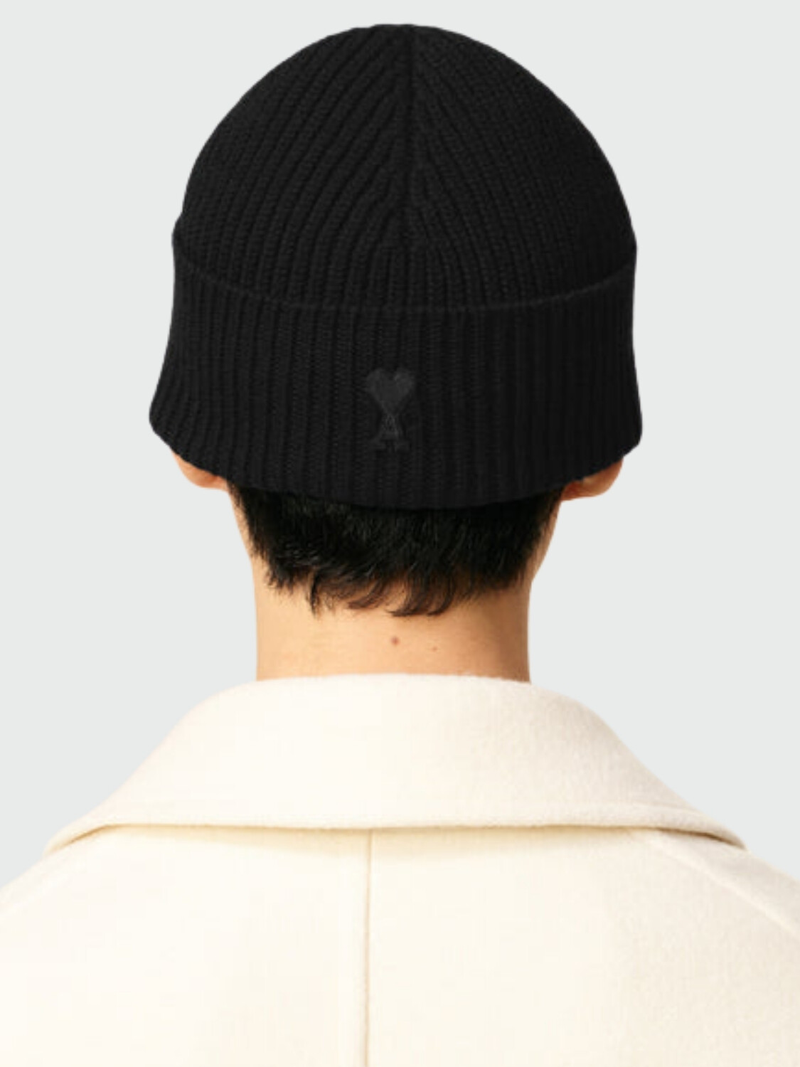 AMI PARIS - GORRO DE LANA CON AMI DE COEUR CONTRASTANTE Alta Automática
