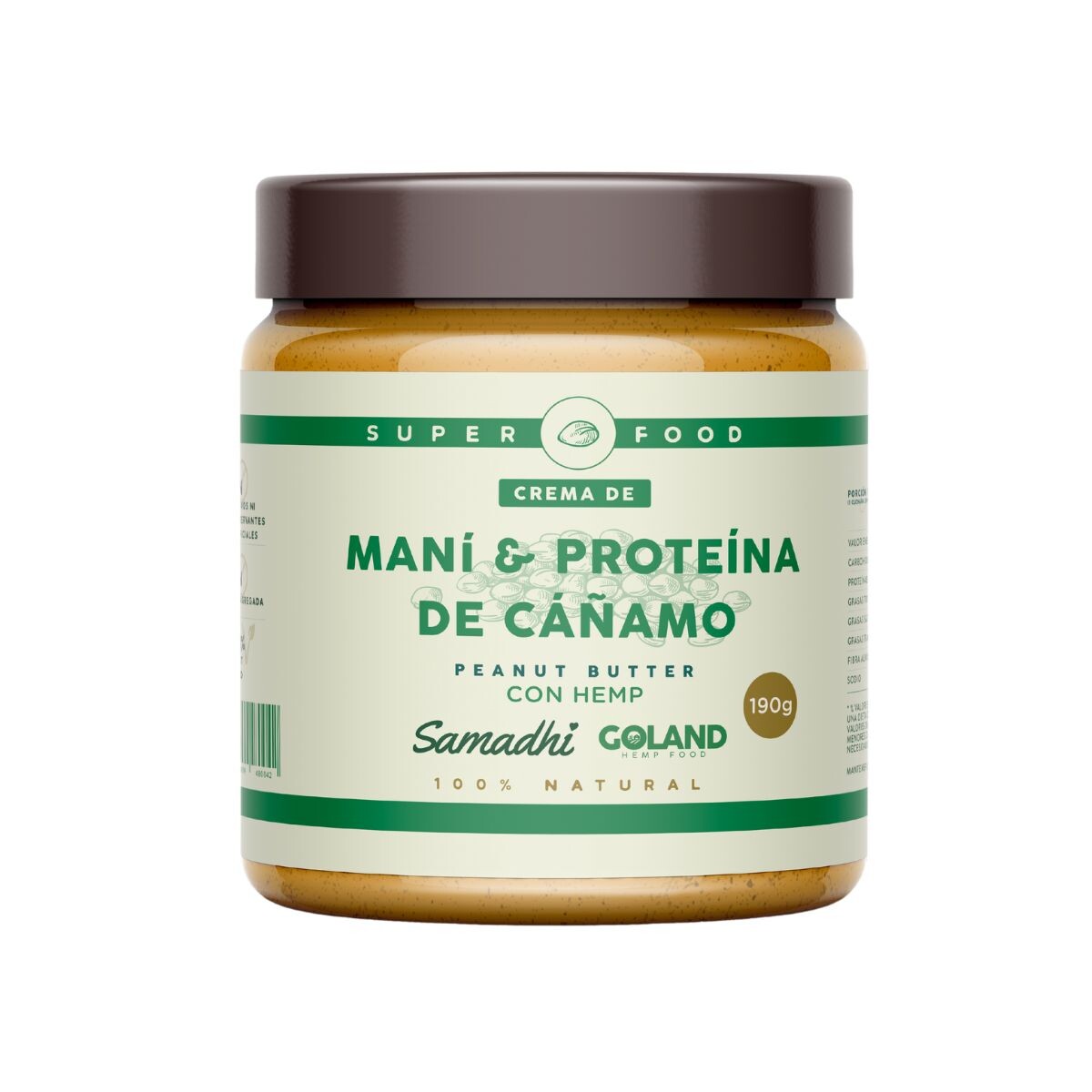 Mantequilla de Maní con Proteína de Cáñamo | 190 GR 