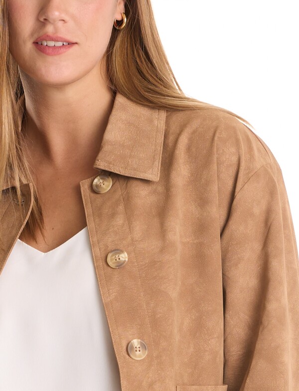 Chaqueta Eco Cuero Botones TOSTADO