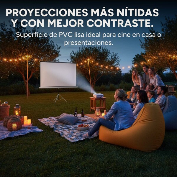 Pantalla De Proyección 84" Enrollable Con Trípode Regulable Negro