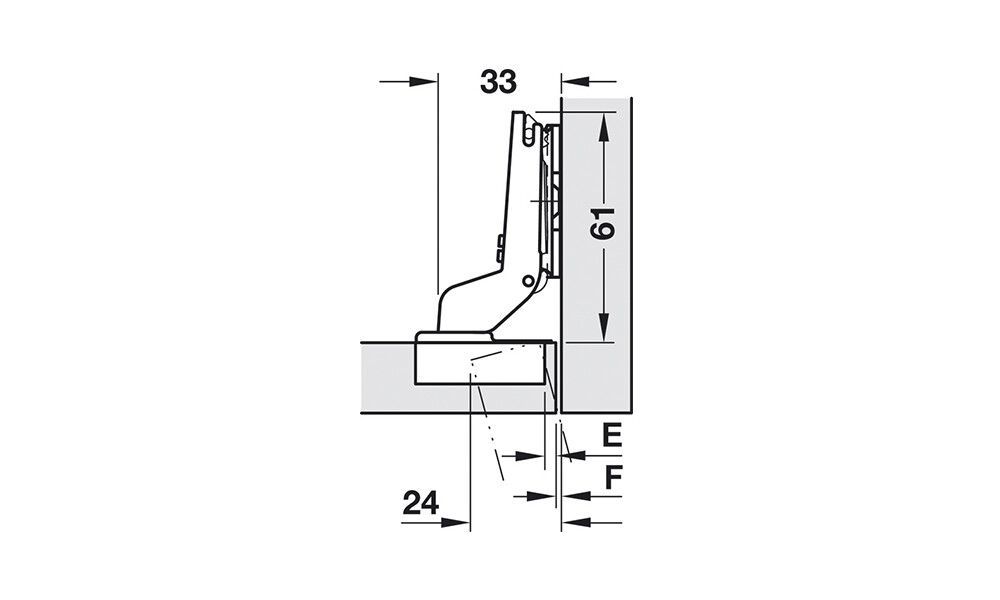 Bisagra push con expulsor integrado 329.17.90 03