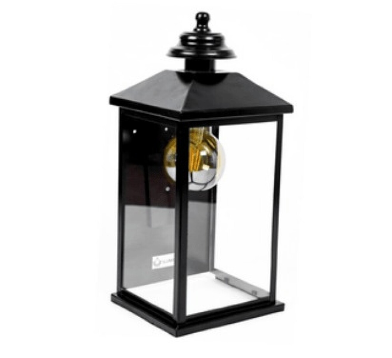 FAROL 1L VERO P/ MURO CHAPA NEGRA GRANDE E27 
