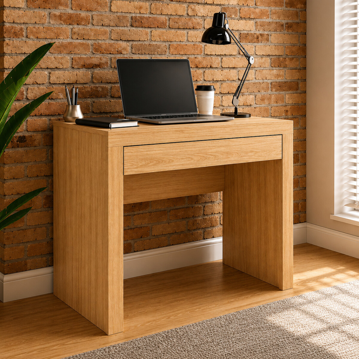 Escritorio ComboHome Diseño Premium 1 Cajón 90Cm Mdf Calidad - Marrón 1 