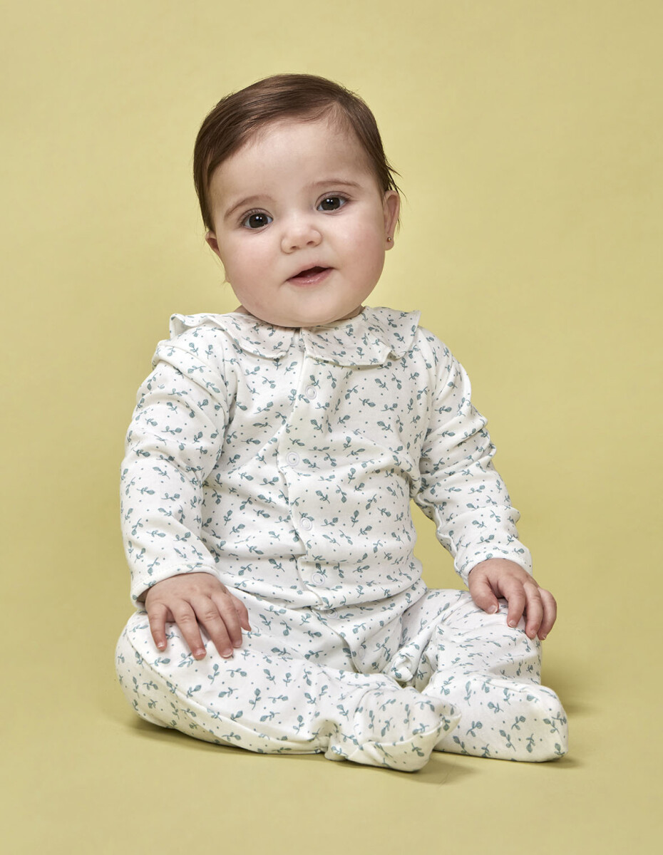 Pijama Estampado Florecitas - Verde 