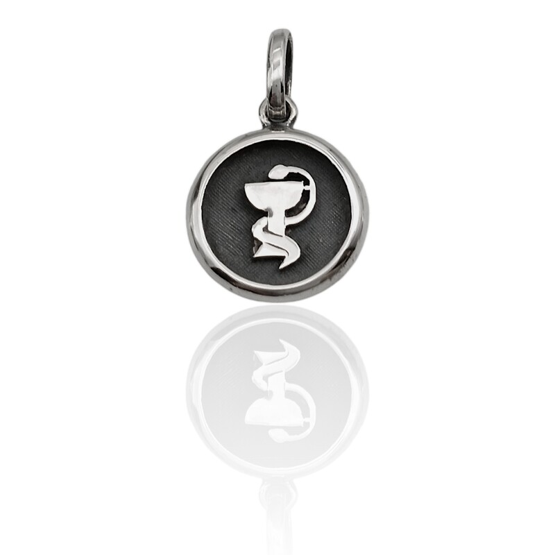 Dije Colgante Profesión Químico Farmacéutico-Plata 925 Quemada-Sin Piedra-CP3540 sinpiedra
