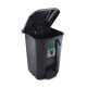 Tarro de residuos con ruedas pedal 60 lts VERDE