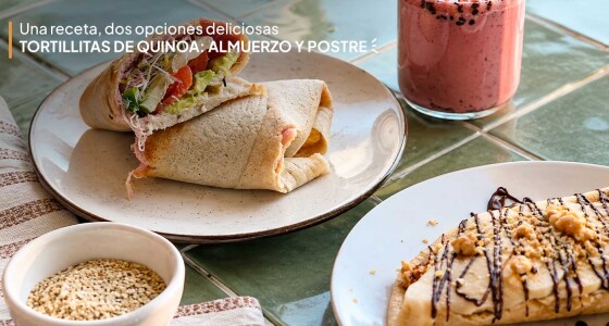 Una receta, dos opciones deliciosas. Tortillitas de quinoa: almuerzo y postre