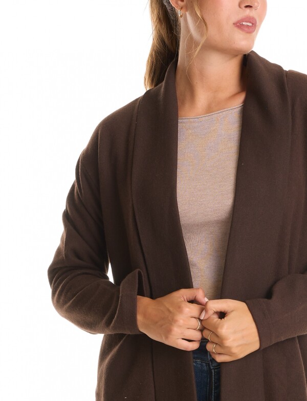 Cardigan Abierto Soft MARRON