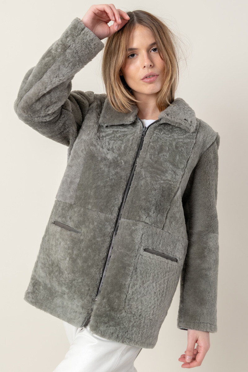Borrego greta reversible Gris