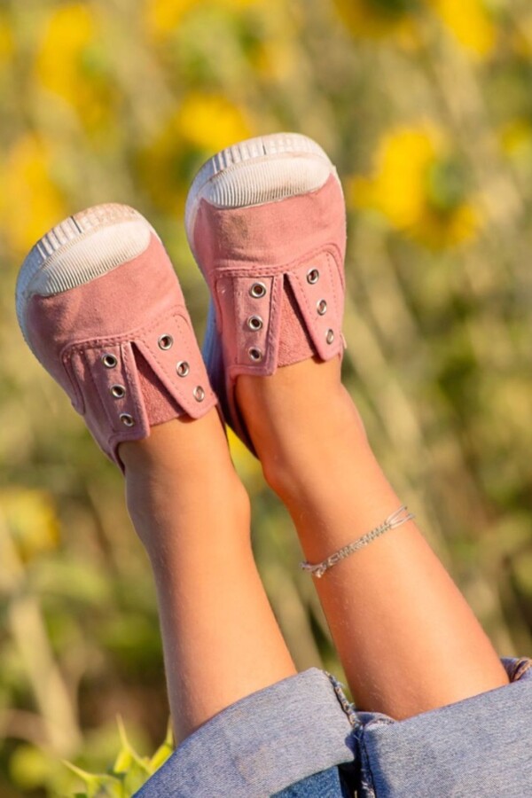 Zapatilla inglesa puntera tintado uniforme Rosa