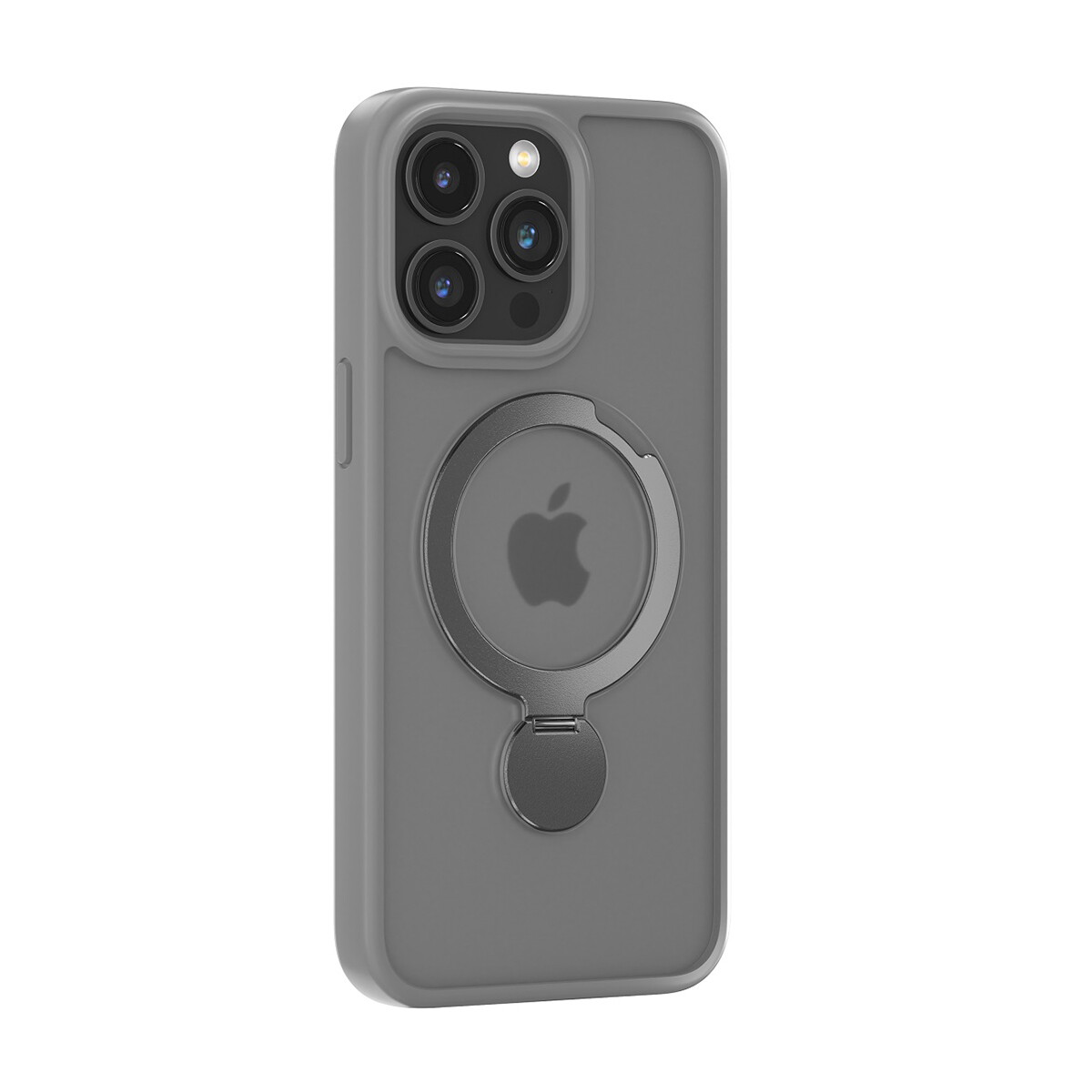 JOY SHARK MAGNETIC CASE WITH ROTATING BRACKET FOR IPHONE 15 PRO MAX - Gray 