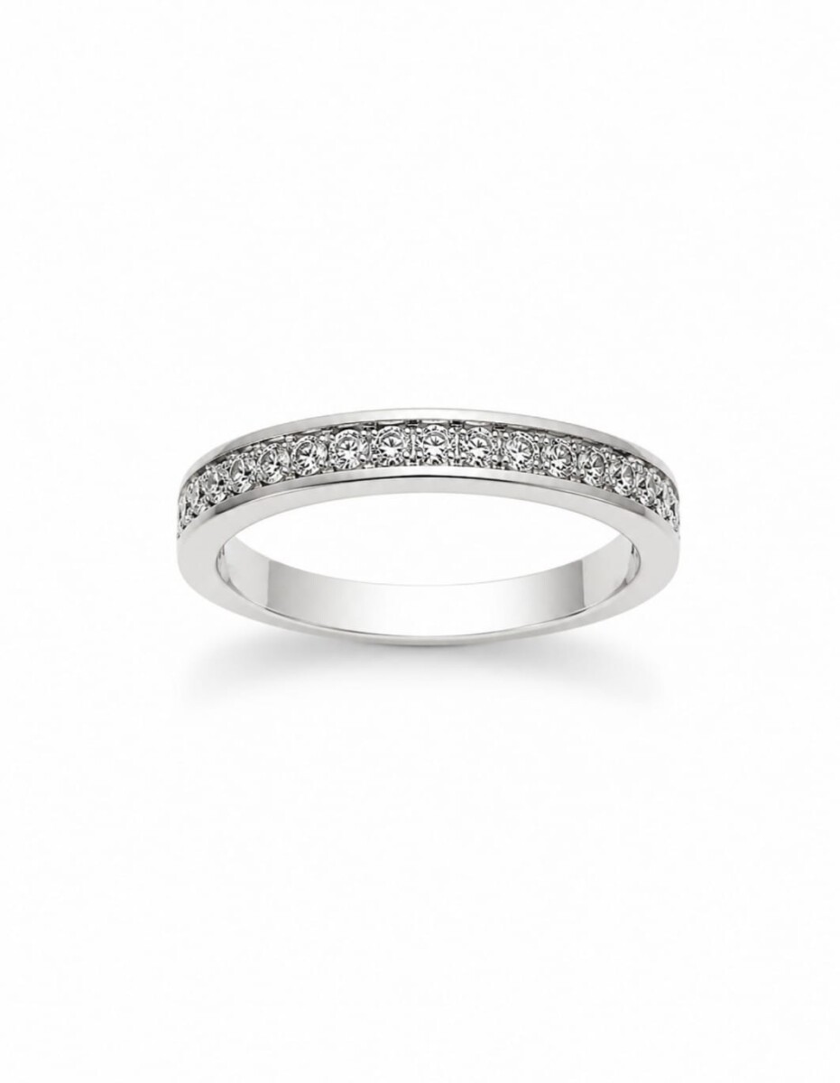 Anillo medio sin fin con zirconias 