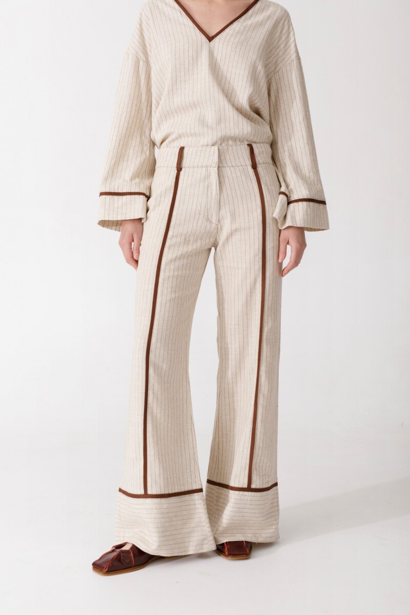 PANTALON COCO Rayas Beige