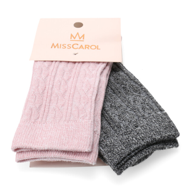 Medias Miss Carol Media Melange pack X2 Beige Melange / Gris Melange