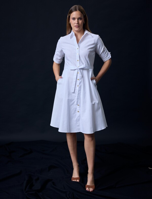 Vestido Camisero Lazo BLANCO
