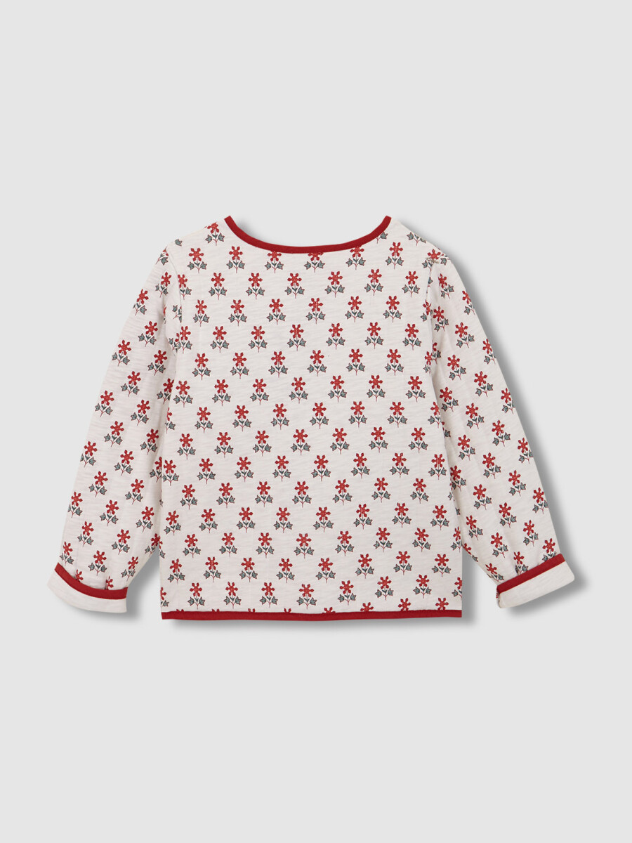 Sudadera Con Acolchada Blanco Roto