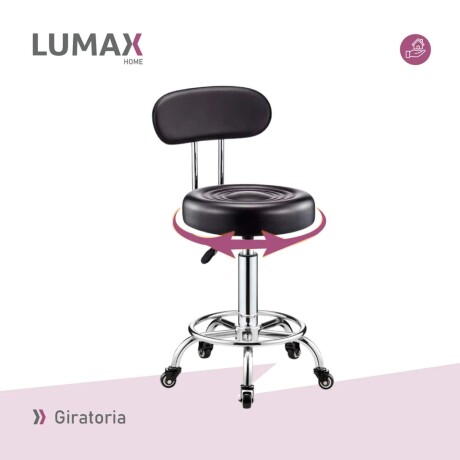 Taburete Banco Elam Eco cuero Premium Negro