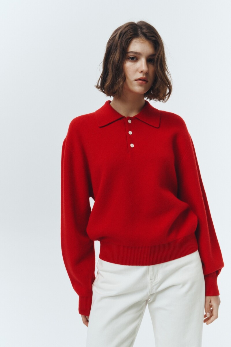 SWEATER POLO Rojo