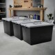 Set x3 Caja organizadora 50 lts NEGRO Y GRIS