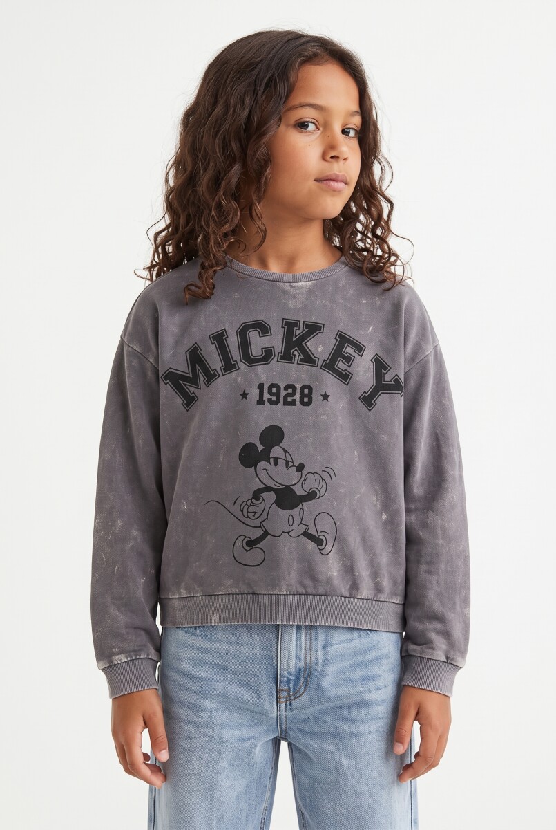 BUZO MICKEY - GRIS OSCURO 