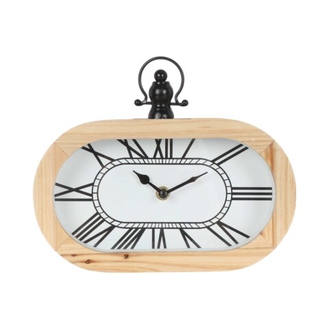 RELOJ DE MESA, MADERA OVAL 25X21.5X6 CM RELOJ DE MESA, MADERA OVAL 25X21.5X6 CM
