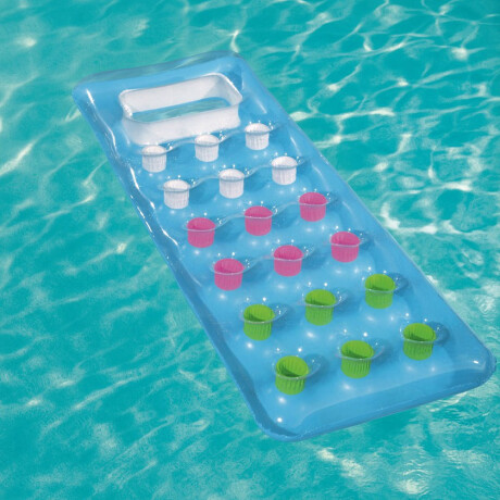 Colchoneta Porta Vasos Inflable Bestway Ideal Para Piscinas Celeste