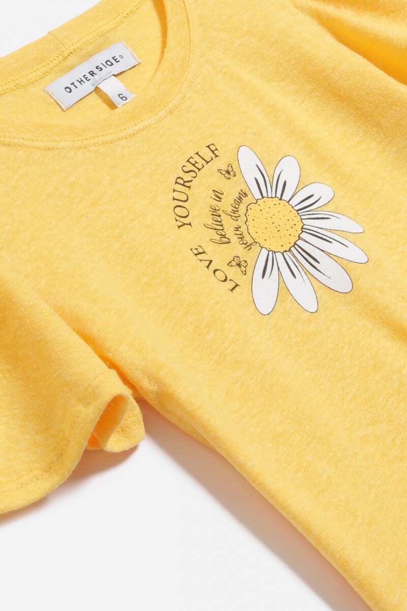 Remera estampa margarita AMARILLO