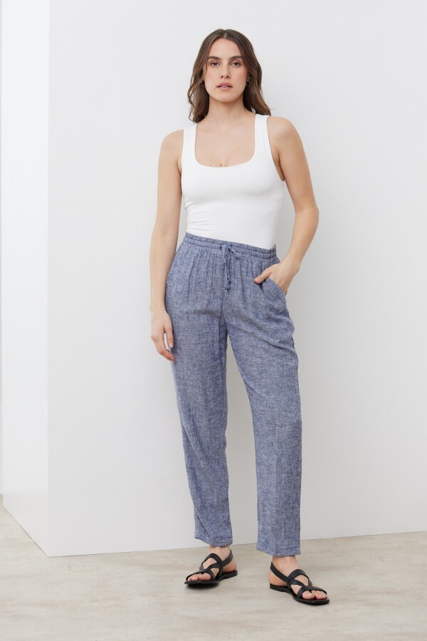 Pantalon Lino Lazo AZUL