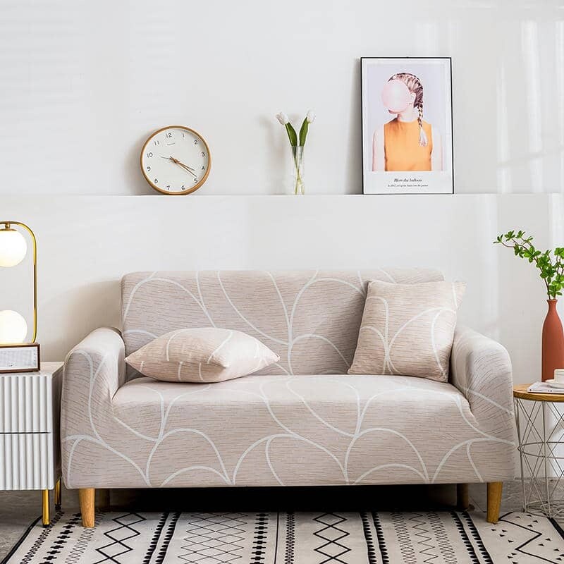 Funda sillón 4 cuerpos estampada Beige