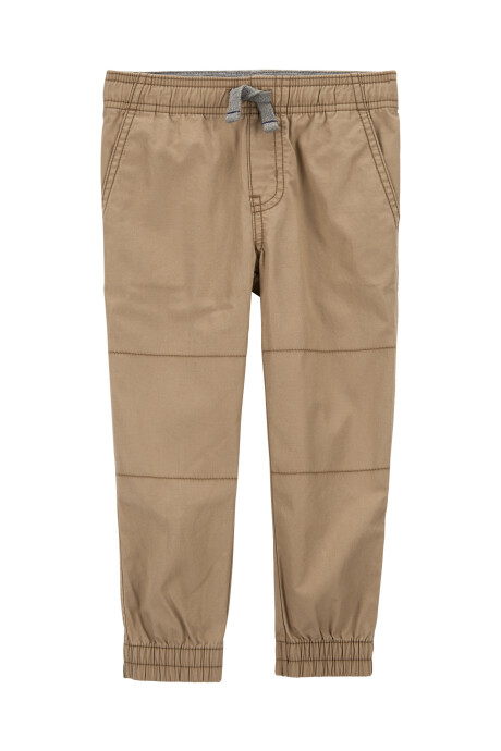 Pantalón de popelina khaki Sin color