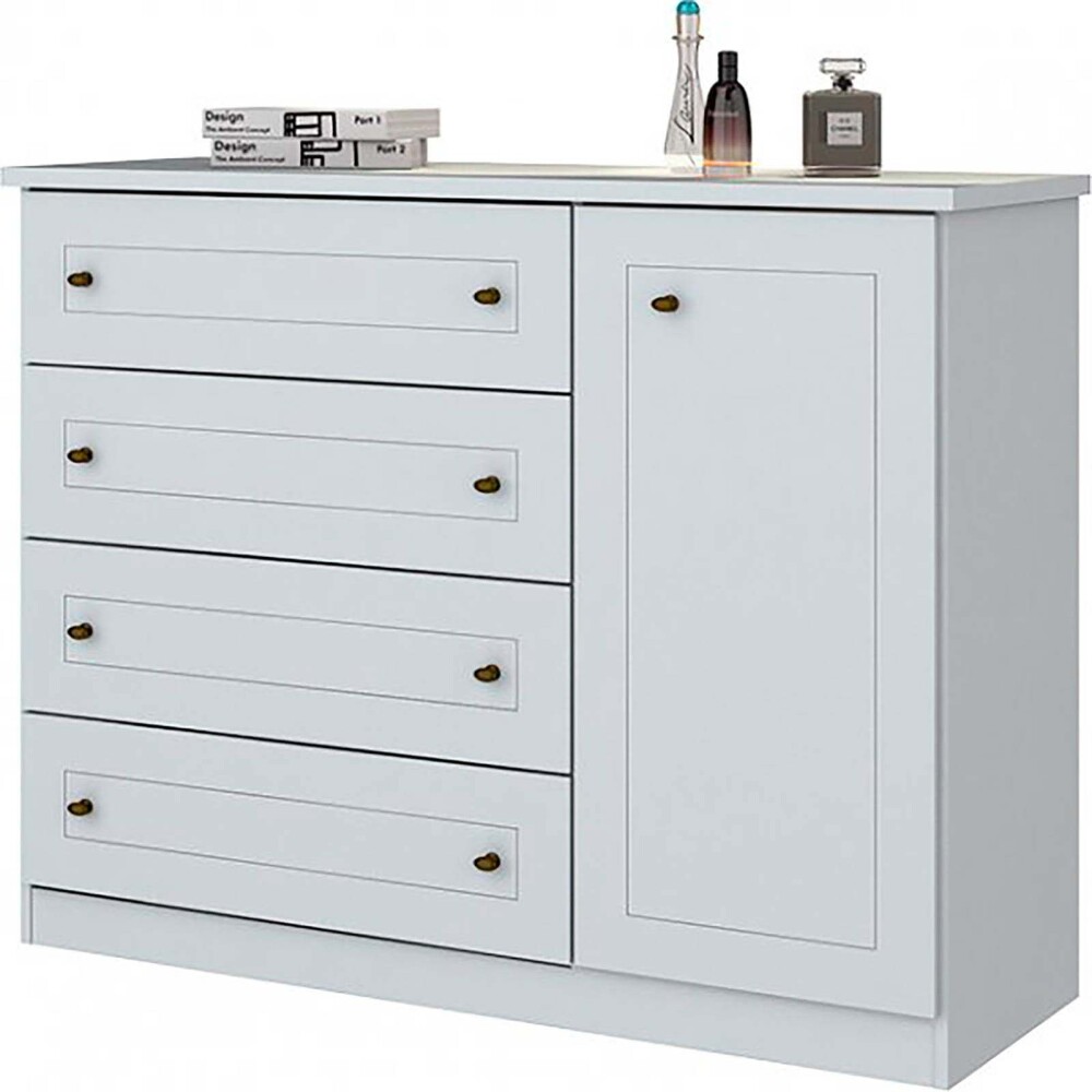 COMODA CAJONERA MDF-Y-MDP BLANCO AMERICANO