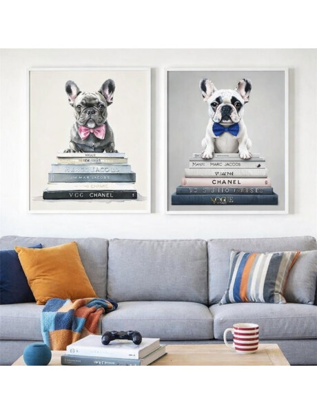 CUADRO CANVAS 40x40cm PERRO BULLDOG BLANCO 1 CUADRO CANVAS 40x40cm PERRO BULLDOG BLANCO 1