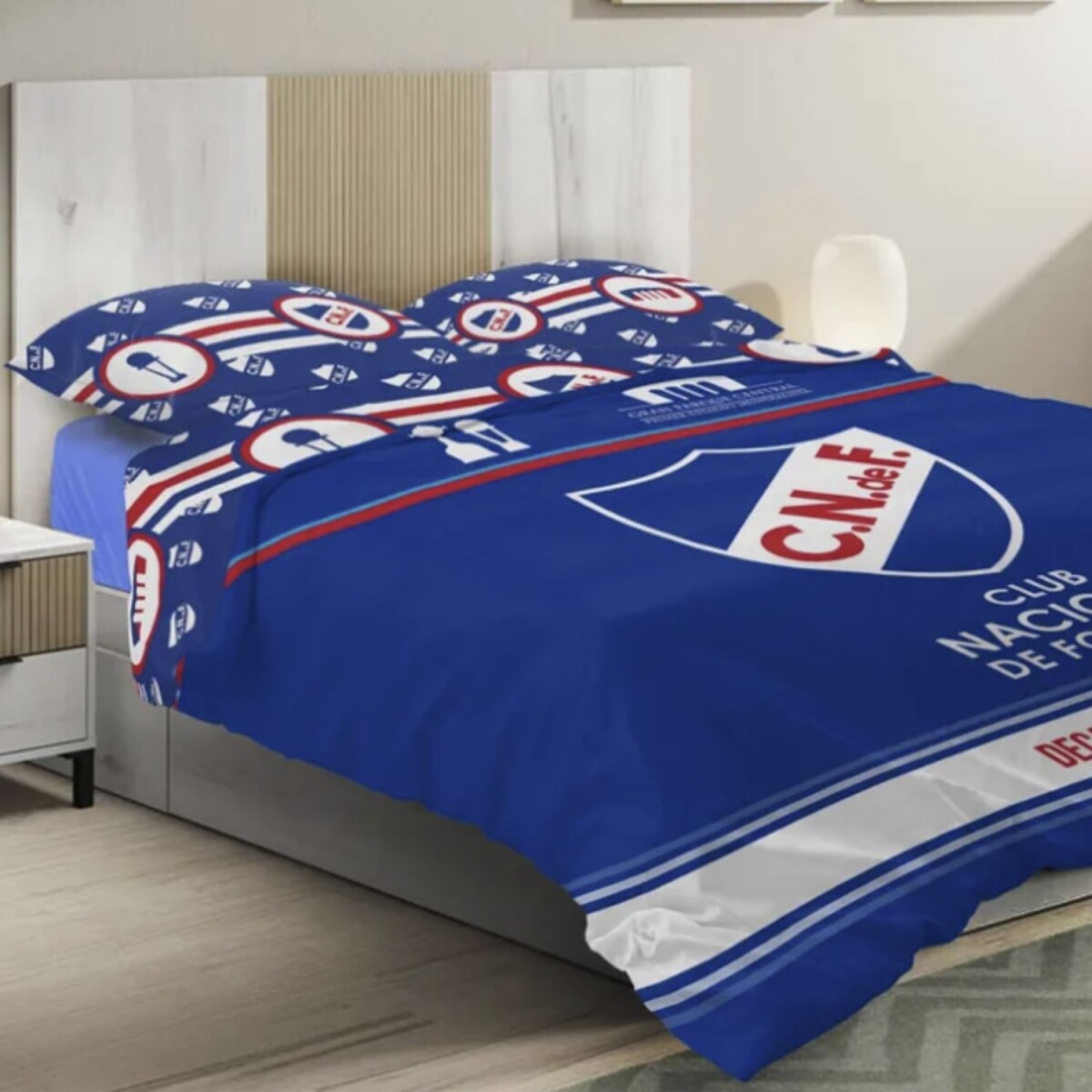 Juego de sábanas 1 240cm x 160cm plaza Nacional o Peñarol - NACIONAL ESCUDO GRANDE 