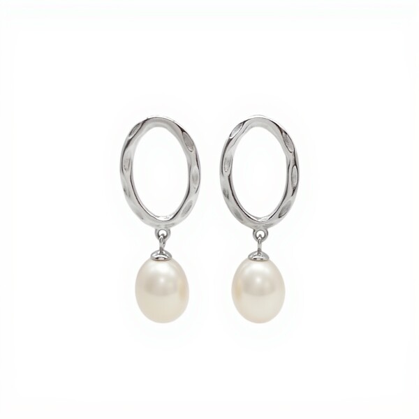 Caravanas Óvalo Perlas-Plata 925-Con Perla-CA3208 conperla