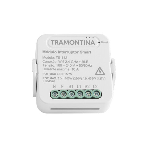 Módulo interruptor inteligente WIFI 2 canales blco -TRAMONTINA TE3924