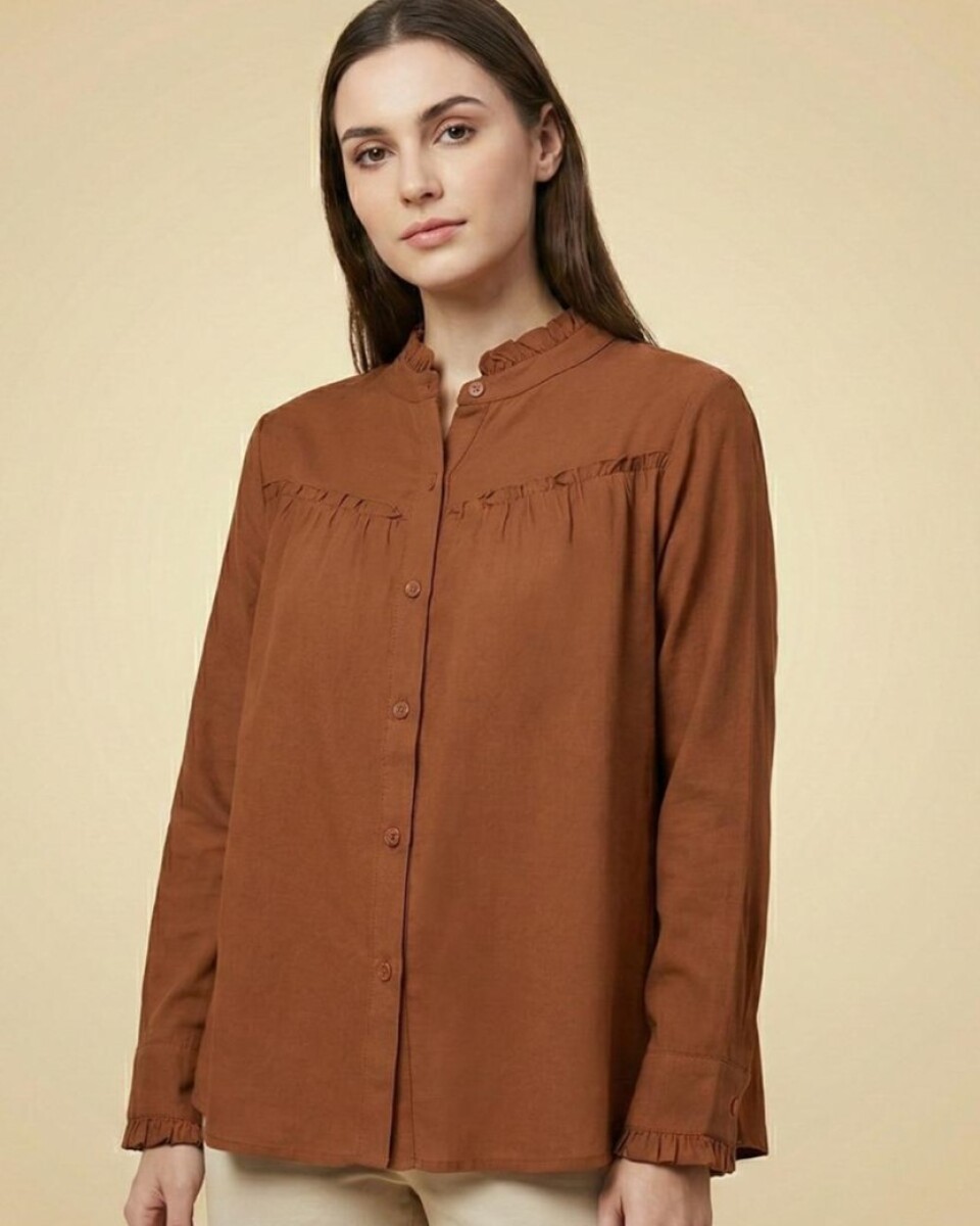 Camisa Casual. - Marrón 