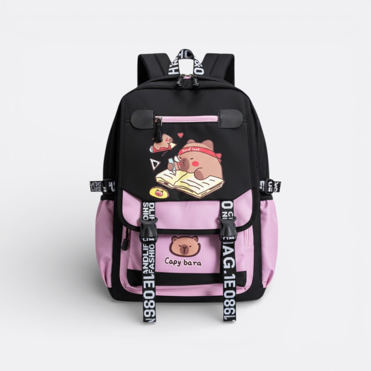 Mochila Escolar Capibara - Rosa Modelo 2 