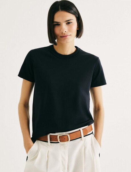 CAMISETA BÁSICA MANGA CORTA SLIM NEGRO
