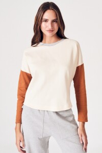 Sweater Color Block Ocre