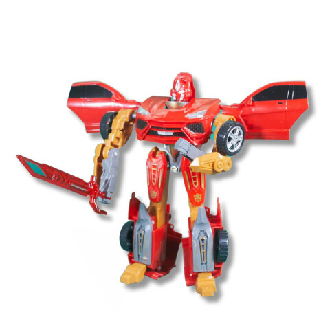 Robot Transformable rojo con accesorios 28x29 cm Unica