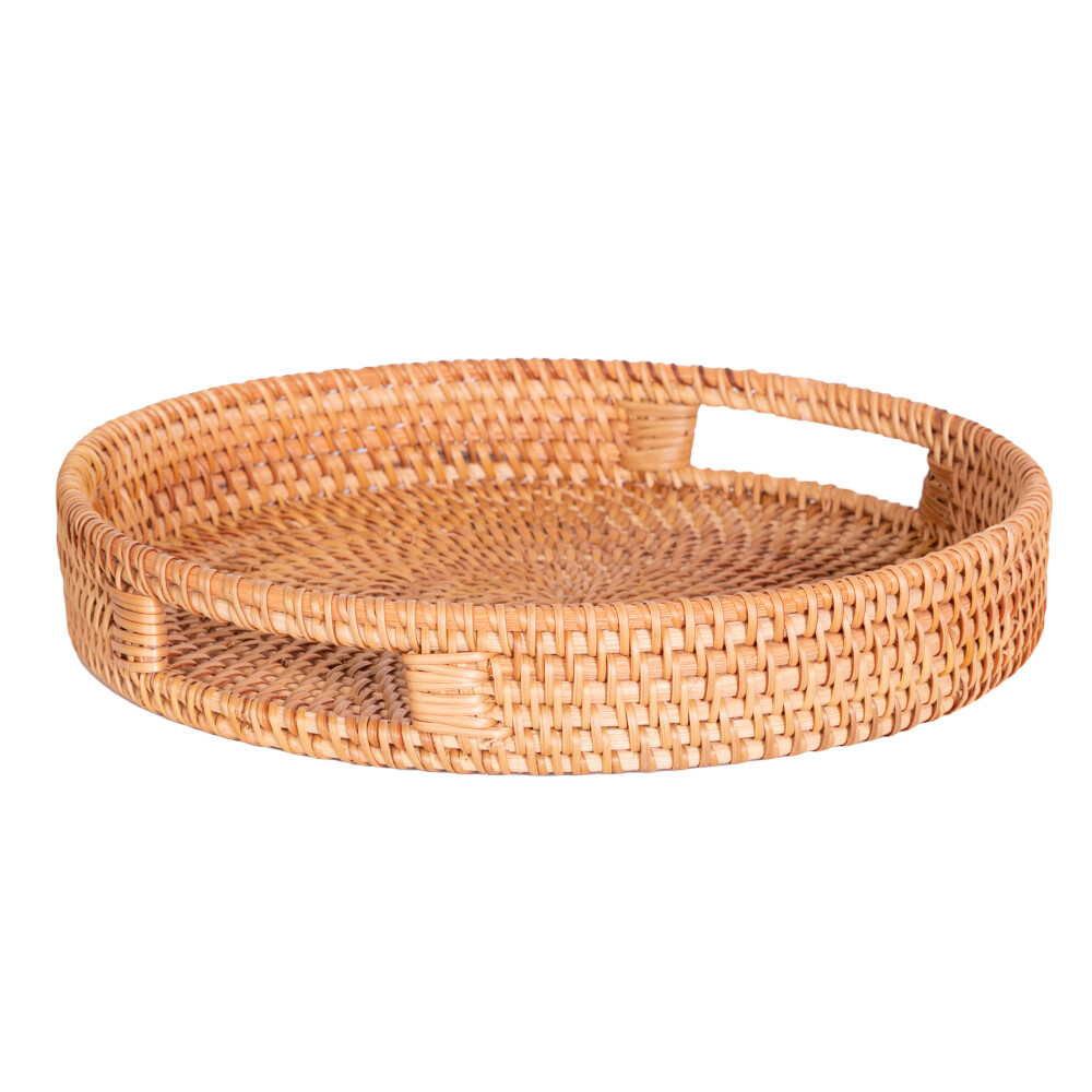 BANDEJA REDONDA RATTAN NATURAL-BEIGE YNT99B