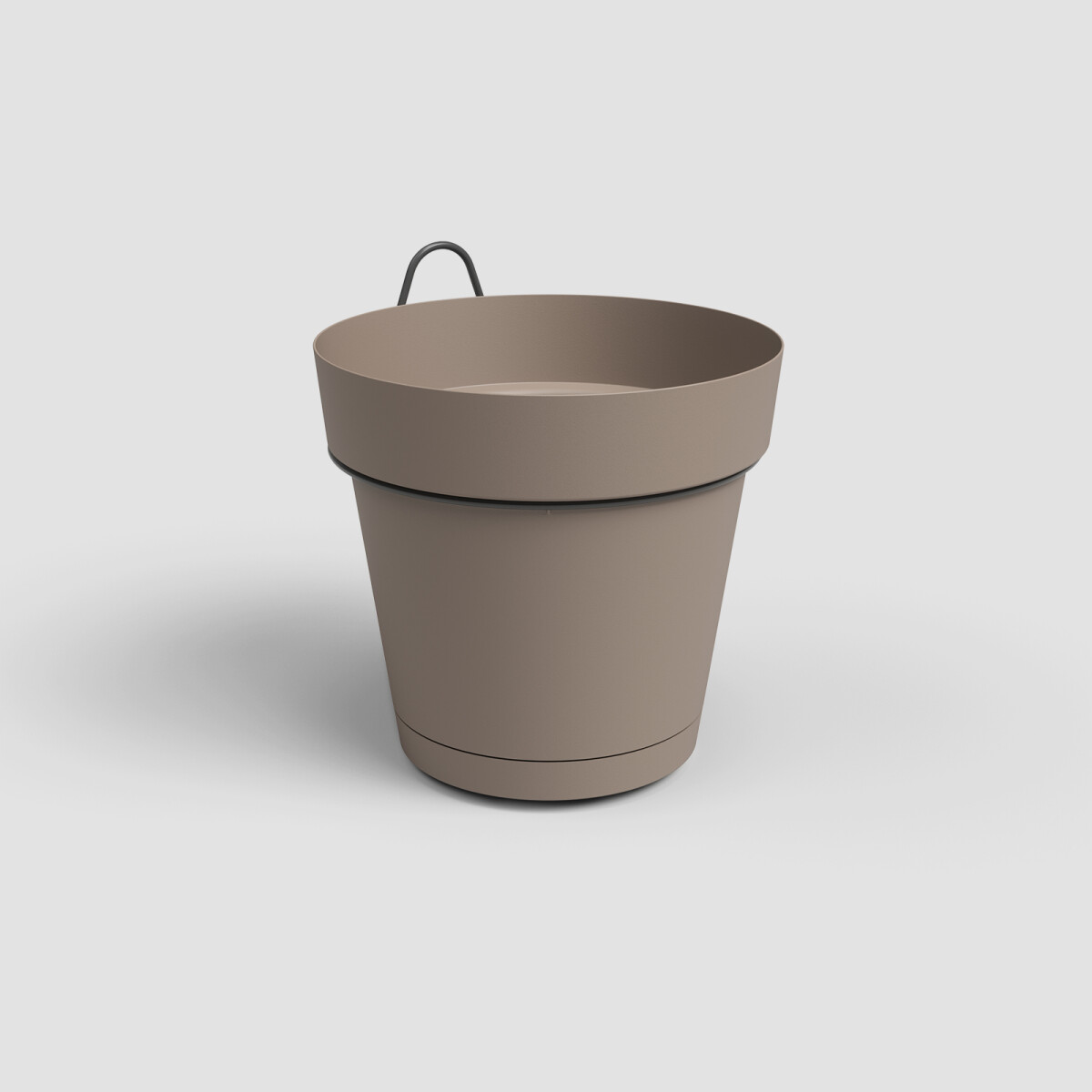MACETA DE PARED CON PLATO CAPRI - TAUPE 