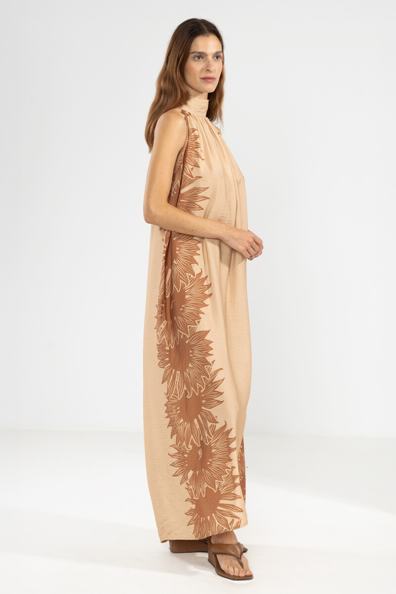 MICHU HALTER DRESS Bloom Camel