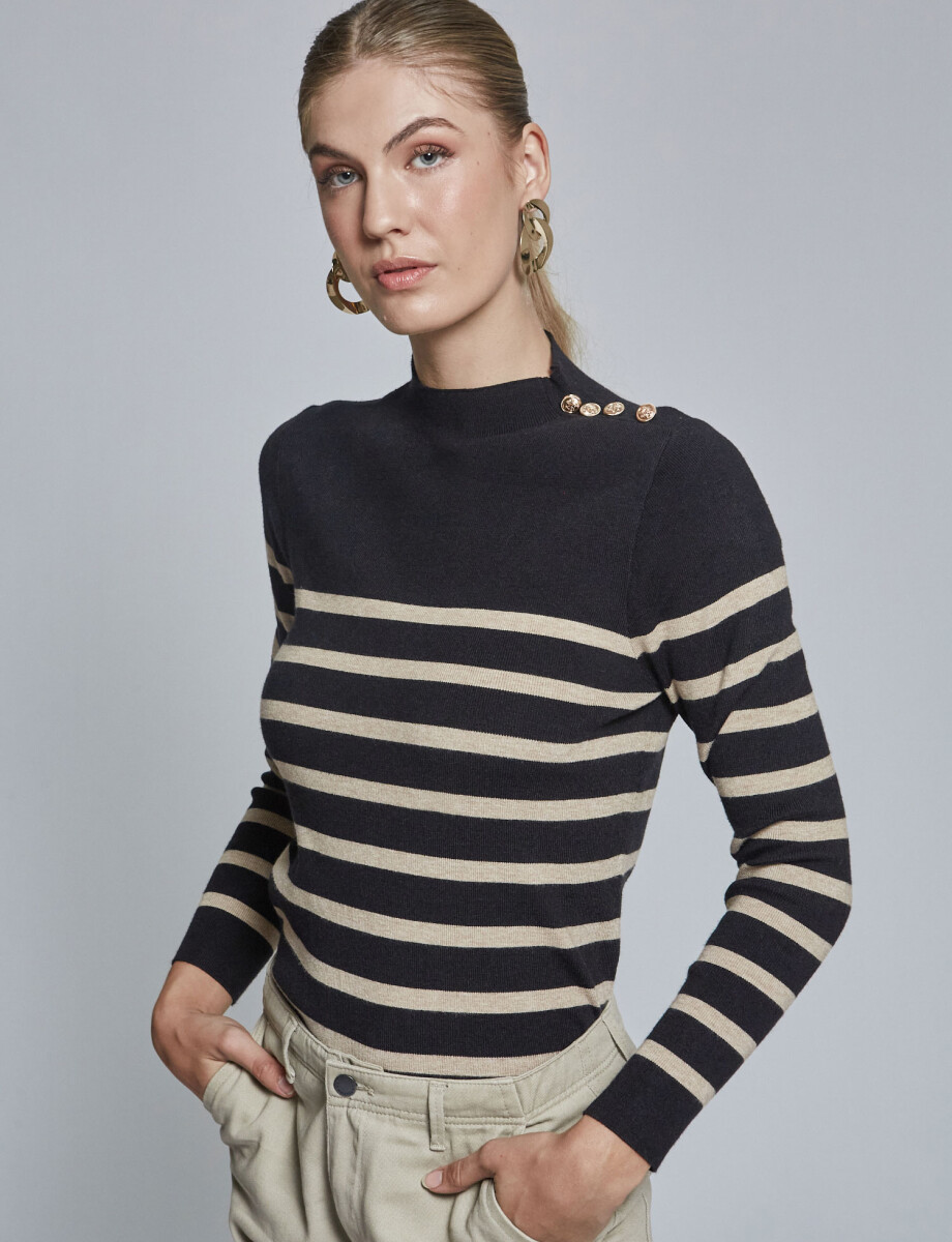 Sweater rayas negro