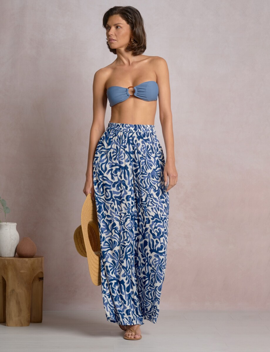 Pantalón Palazzo Estampado - Azul/multi 