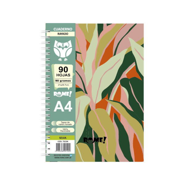 Cuadernola rayada 90 hojas Tapa Dura Selva