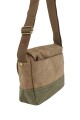 Morral con solapa Marrón con Verde
