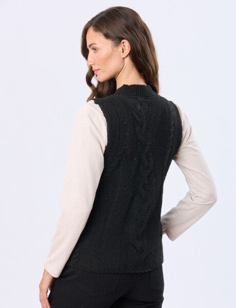 CHALECO TEJIDO DE ABRIGO Negro