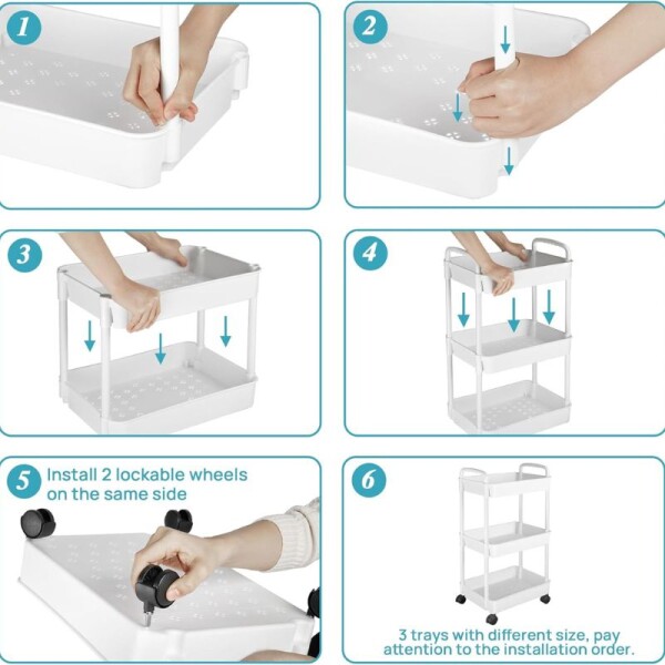 CARRITO ORGANIZADOR MULTIUSO CON RUEDAS PLASTICO - 3 NIVELES CARRITO ORGANIZADOR MULTIUSO CON RUEDAS PLASTICO - 3 NIVELES