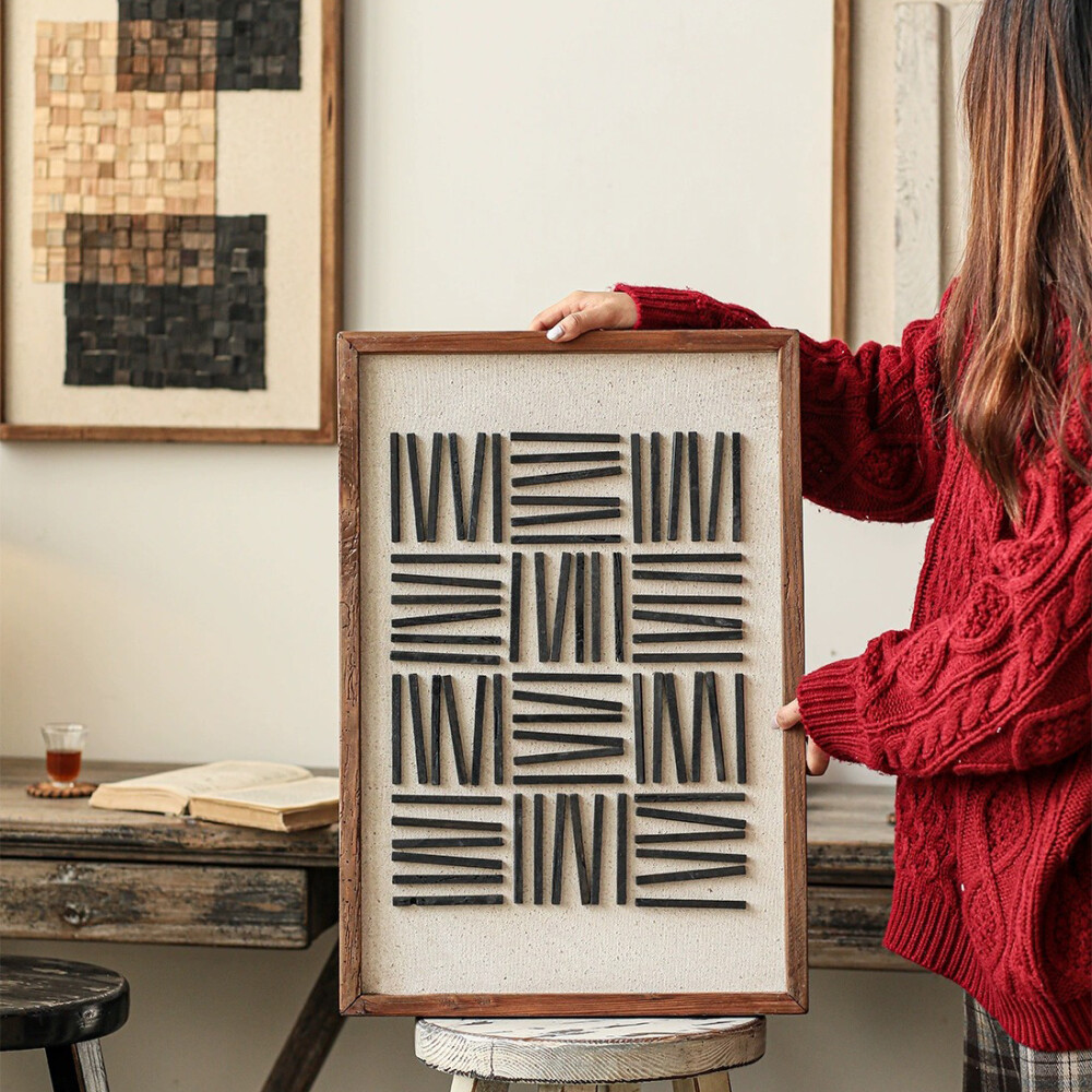 CUADRO DECORATIVO MADERA MACIZA - 62 Cm x 42 Cm - LÍNEA RÚSTICA N°8